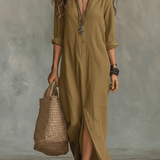 Vanessa - Elegantní maxi šaty s knoflíky