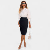 Zdeňka - Elegantní midi sukně s vysokým pasem