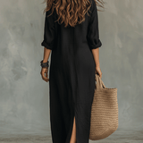 Vanessa - Elegantní maxi šaty s knoflíky