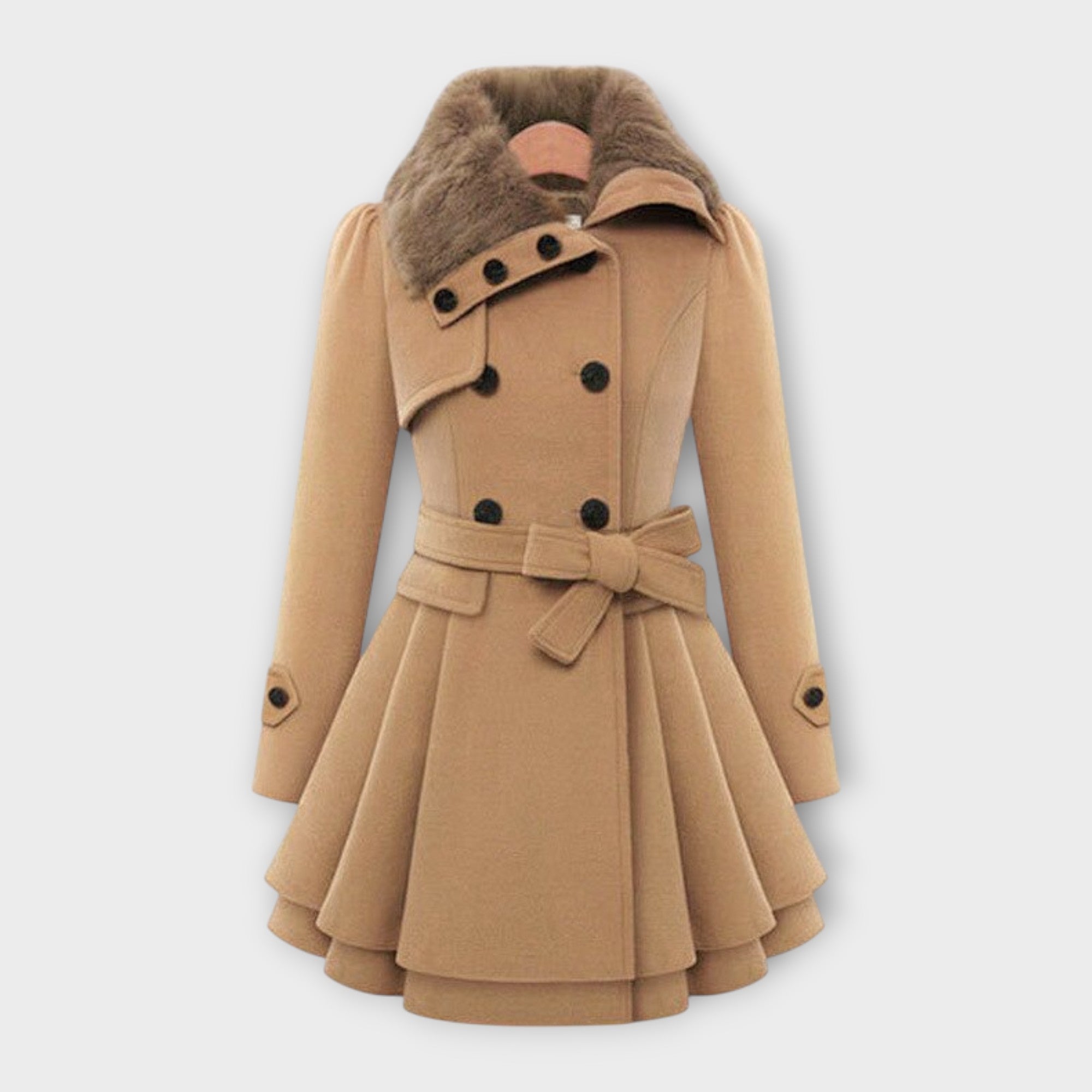 Emma - Elegantní kabát s kožešinovým límcem