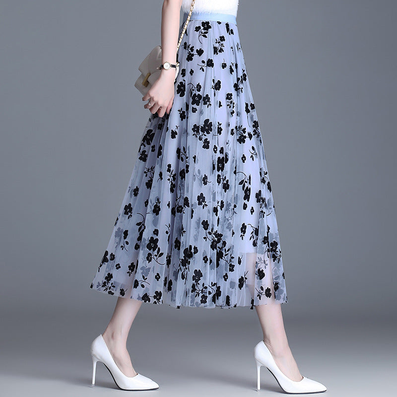 Růžena - Elegantní květinová midi sukně
