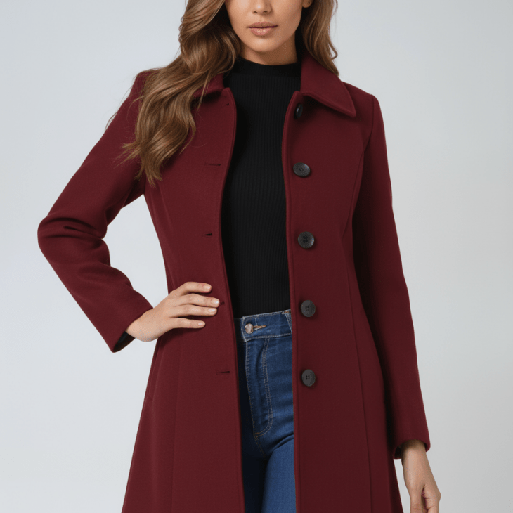 Dominika - Zimní kabát s knoflíky