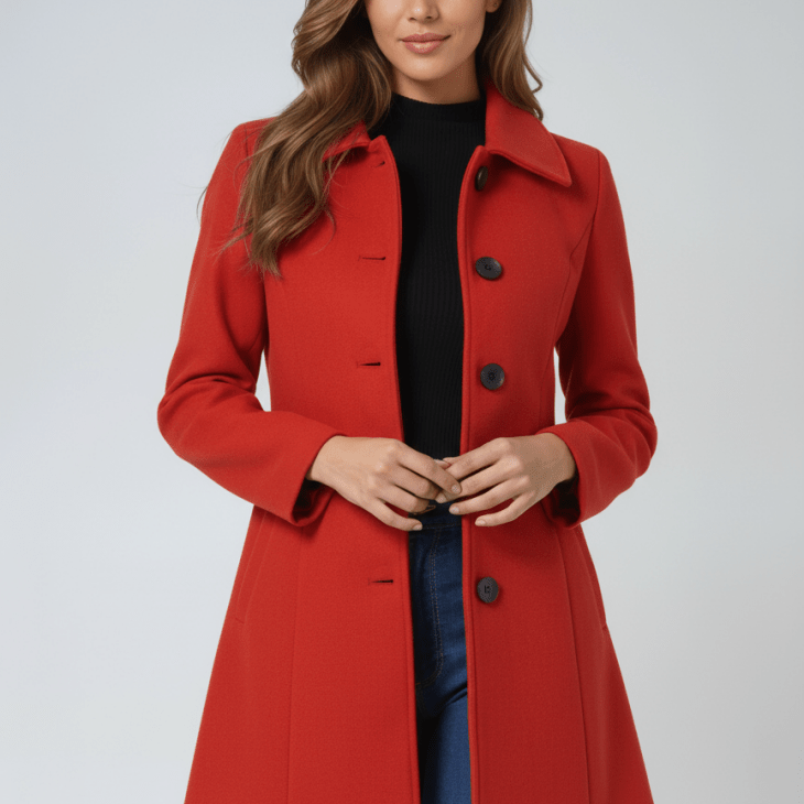 Dominika - Zimní kabát s knoflíky