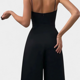 Romily - Svůdný elegantní overal s ramínky a širokými nohavicemi