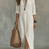 Vanessa - Elegantní maxi šaty s knoflíky