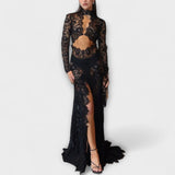 Dominika - Elegantní krajkové šaty s dlouhými rukávy