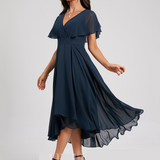 Ilona - Elegantní midi šaty s výstřihem do V