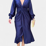 Denisa - Elegantní maxi šaty s výstřihem do V