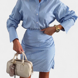 Elena - Elegantní košilové mini šaty s knoflíky