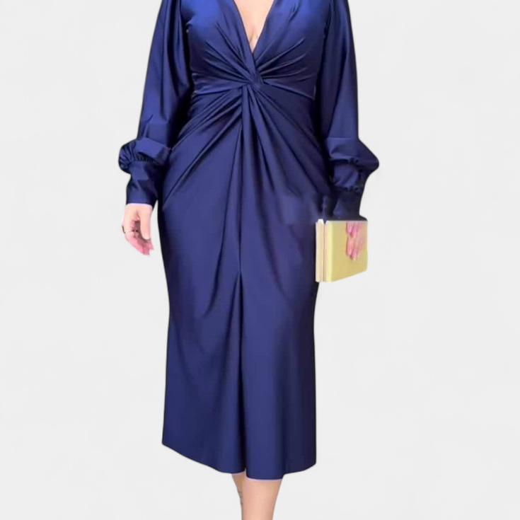 Denisa - Elegantní maxi šaty s výstřihem do V