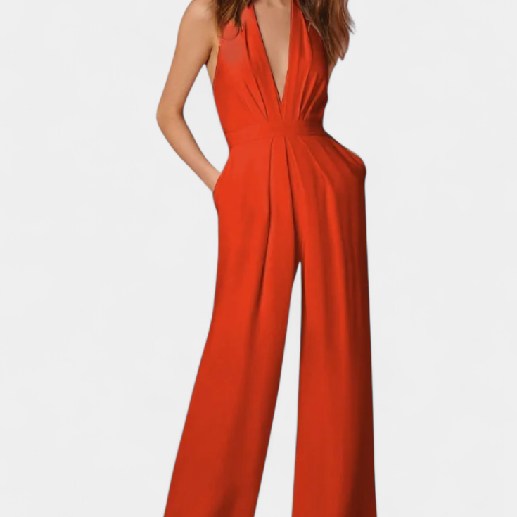 Lila - Lehký elegantní overal se širokými nohavicemi