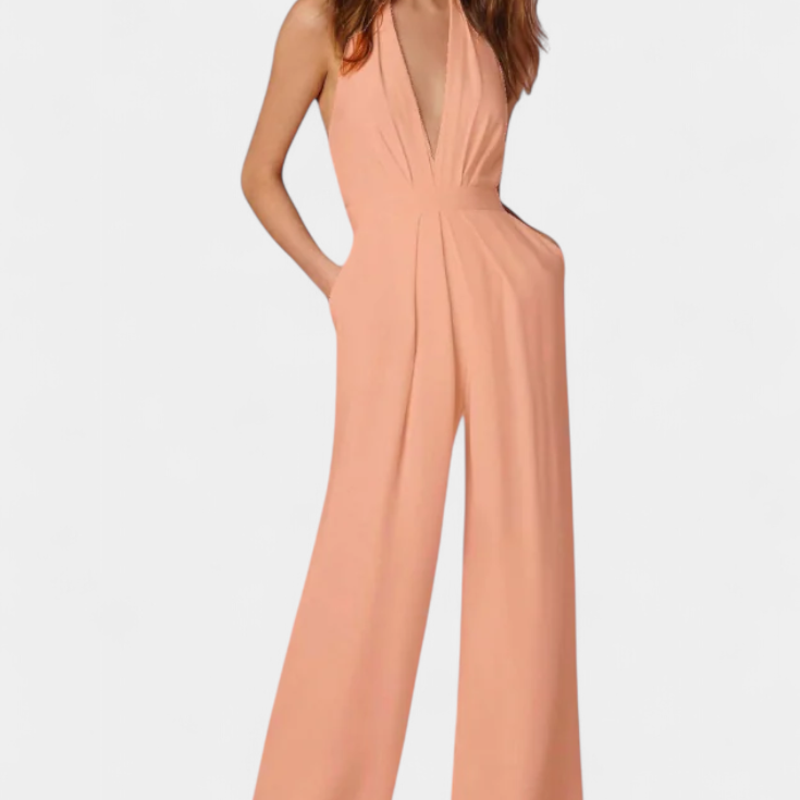 Lila - Lehký elegantní overal se širokými nohavicemi