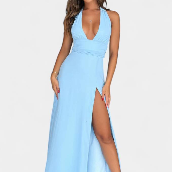 Marcela - Elegantní maxi šaty s rozparkem